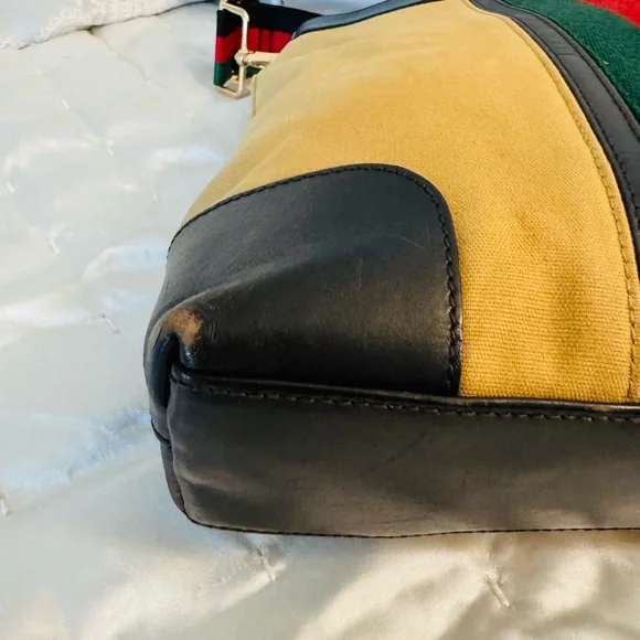 Gucci Crossbody Web Canvas Sherry line Bag in Brown and Tan - Picture 9 of 11